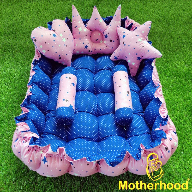 MOTHERHOOD MOTHERHOOD 1 Rectangle Baby Tub Bed with 1 Baby Cradle Hammock 1 Large Baby Blanket 1 Baby Mattress and 5 pc Baby Pillow Luxury Baby Mattress Bed Sleeper Bedding Set coSleeper Pink D - Image 3