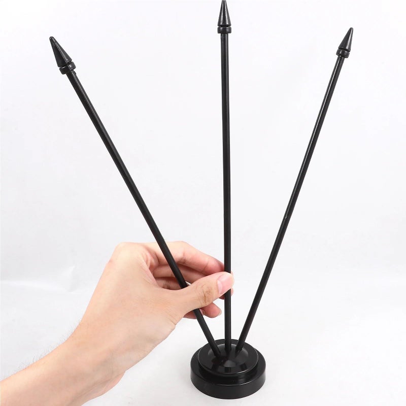 2 Pcs Black Mini Flagpole Desk Stand Portable Flag Holder For Office Meeting Decor - Image 4