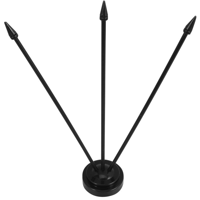 2 Pcs Black Mini Flagpole Desk Stand Portable Flag Holder For Office Meeting Decor - Image 2