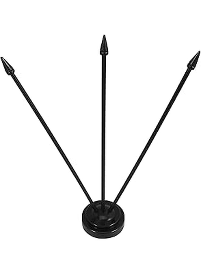 2 Pcs Black Mini Flagpole Desk Stand Portable Flag Holder For Office Meeting Decor - Image 1