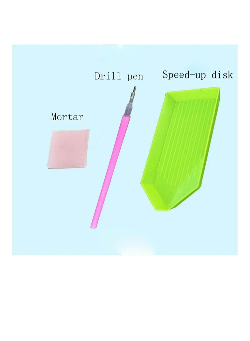 Captaintech DIY 5D Diamond Painting by Number Kit Cute Tiger Rhinestone Embroidery Cross Stitch Ornaments Arts Craft Canvas Wall Decor Full Drilled Round Beads Diamond Painting Cross Stitch 23X30 cm - Image 2