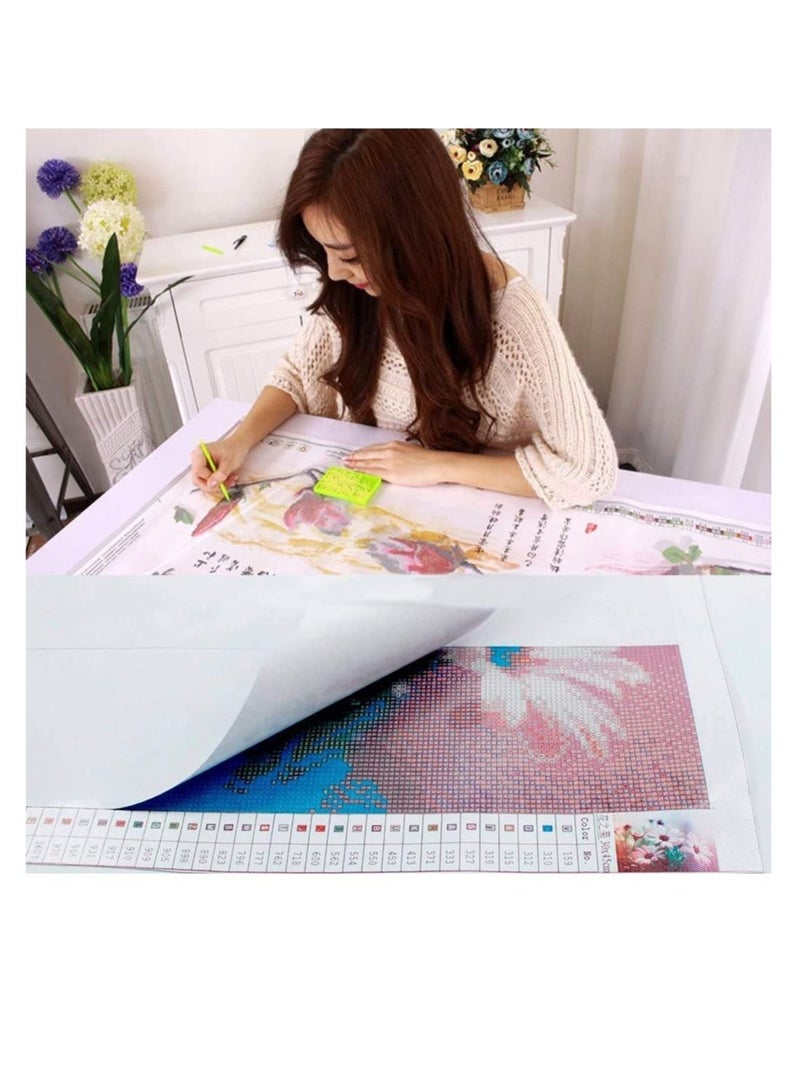 Captaintech DIY 5D Diamond Painting by Number Kit Cute Tiger Rhinestone Embroidery Cross Stitch Ornaments Arts Craft Canvas Wall Decor Full Drilled Round Beads Diamond Painting Cross Stitch 23X30 cm - Image 3