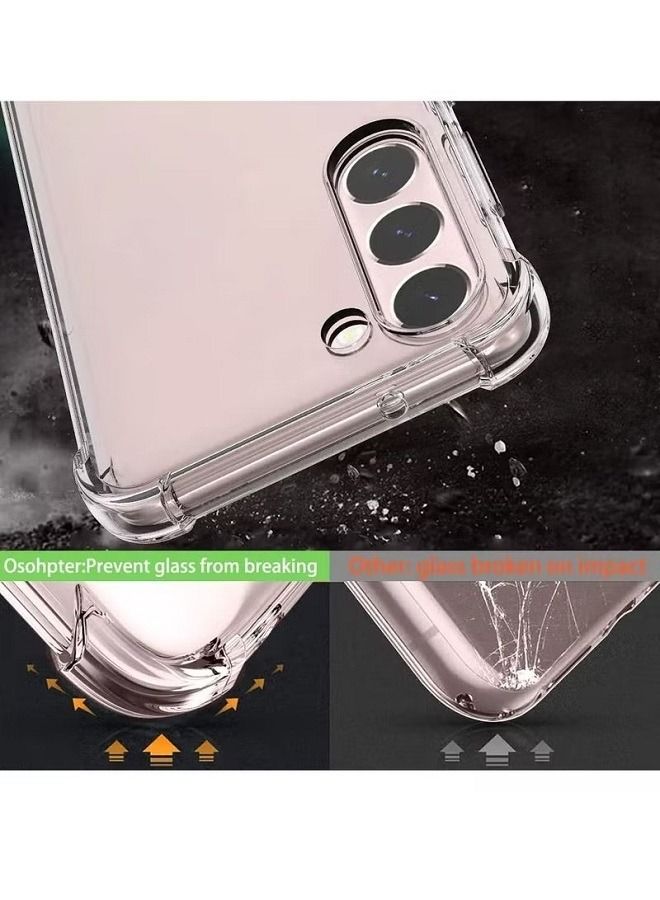 إيف Samsung Galaxy S23 Clear Cover Case Soft TPU المطاط الشفافة السيليكون الظهر الظهر الواقي من الصدمة الزاوية المعززة - Image 3
