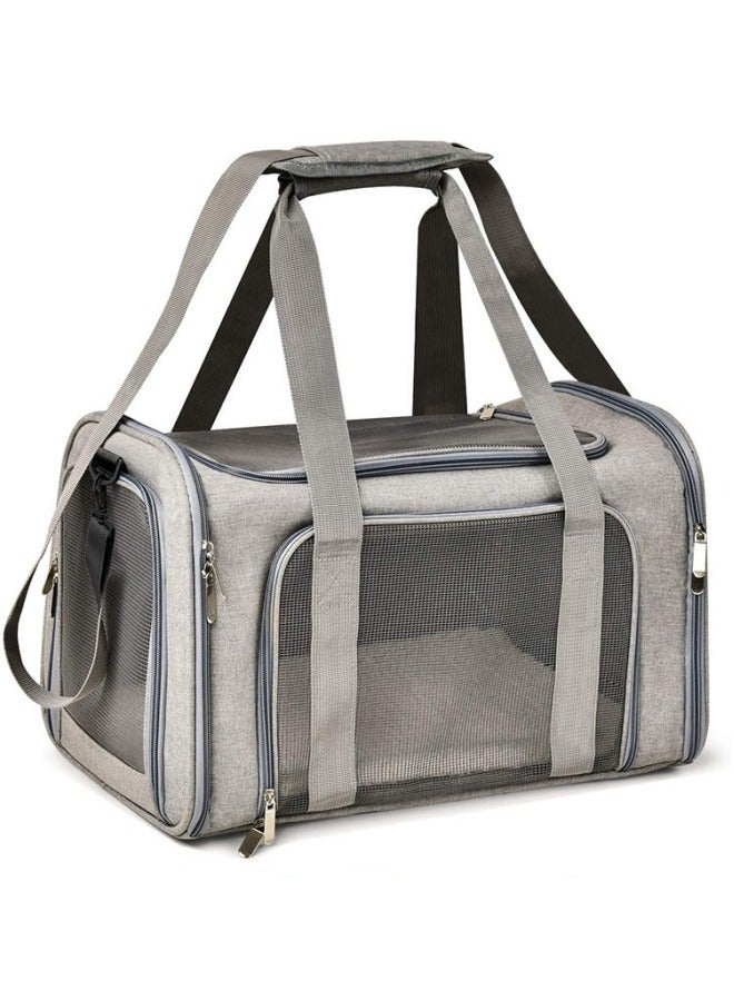 general Cat, Dog Carrier for Small Medium Cats Puppies up to 15 Lbs, TSA Airline Approved Carrier Soft Sided, Collapsible Travel Puppy Carrier - Grey - Image 1