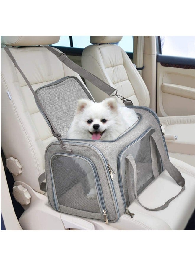 general Cat, Dog Carrier for Small Medium Cats Puppies up to 15 Lbs, TSA Airline Approved Carrier Soft Sided, Collapsible Travel Puppy Carrier - Grey - Image 2