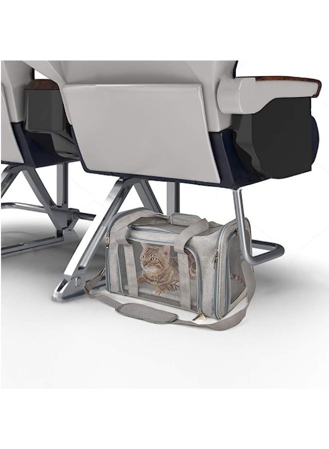 general Cat, Dog Carrier for Small Medium Cats Puppies up to 15 Lbs, TSA Airline Approved Carrier Soft Sided, Collapsible Travel Puppy Carrier - Grey - Image 4