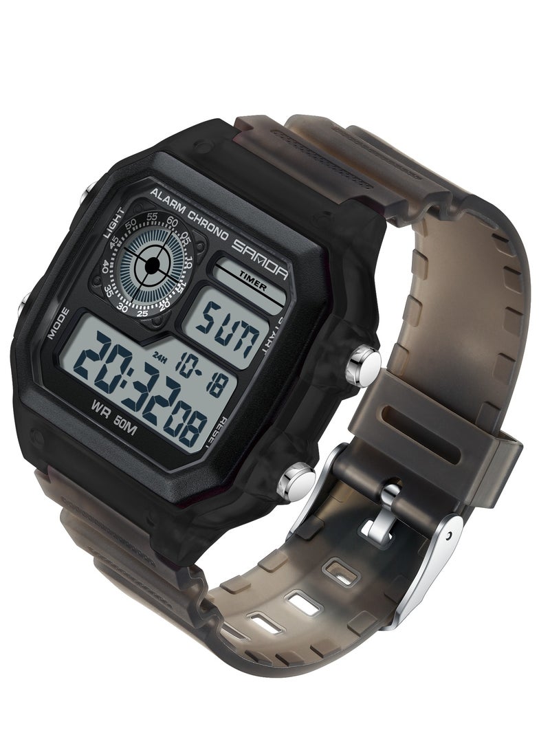 Sanda Digital Watch Men Sport Chronograph Date Lady Wristwatch TPU Band Week 50m Waterproof unisex Electronic Clock Gift - Image 1