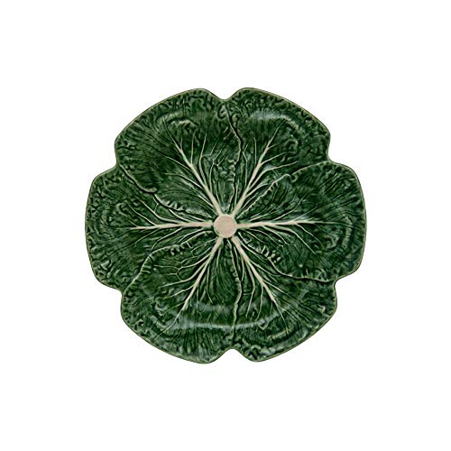 Bordallo Pinheiro Bordallo Pinheiro Green Cabbage Charger Plate Set of 2 Handcrafted Ceramic Earthenware Modern Style Large Size Dinnerware Charger Plates 