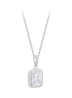 AWNL Square Serenity Sterling Silver Pendant Necklace with CZ Diamonds, Plated 18K Gold Gift for Women Girlfriend Wife  - Image 2