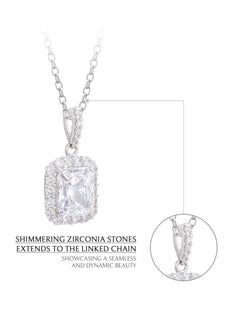 AWNL Square Serenity Sterling Silver Pendant Necklace with CZ Diamonds, Plated 18K Gold Gift for Women Girlfriend Wife  - Image 3