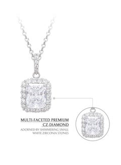 AWNL Square Serenity Sterling Silver Pendant Necklace with CZ Diamonds, Plated 18K Gold Gift for Women Girlfriend Wife  - Image 4