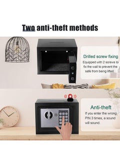 Arabest Security Safe, Digital Keypad Safe, Steel Alloy Safe, Store Documents, Cash, Jewelry, Suitable for Home/Office/Hotel (Black)  - Image 4