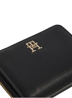TOMMY HILFIGER Women's TH Monogram Zip-Around Wallet - Faux Leather, Black  - Image 4