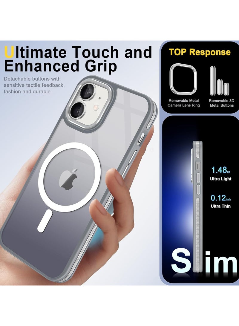 Magnetic Case Compatible with MagSafe Translucent Matte Shockproof Women Men Girl Protective Case Cover for iPhone 11 6.1 (Titanium)  - Image 2