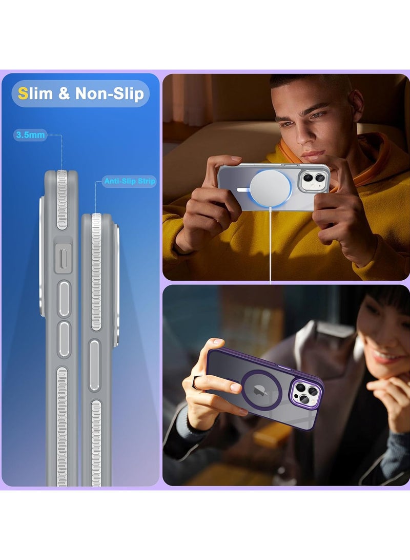 Magnetic Case Compatible with MagSafe Translucent Matte Shockproof Women Men Girl Protective Case Cover for iPhone 11 6.1 (Titanium)  - Image 5