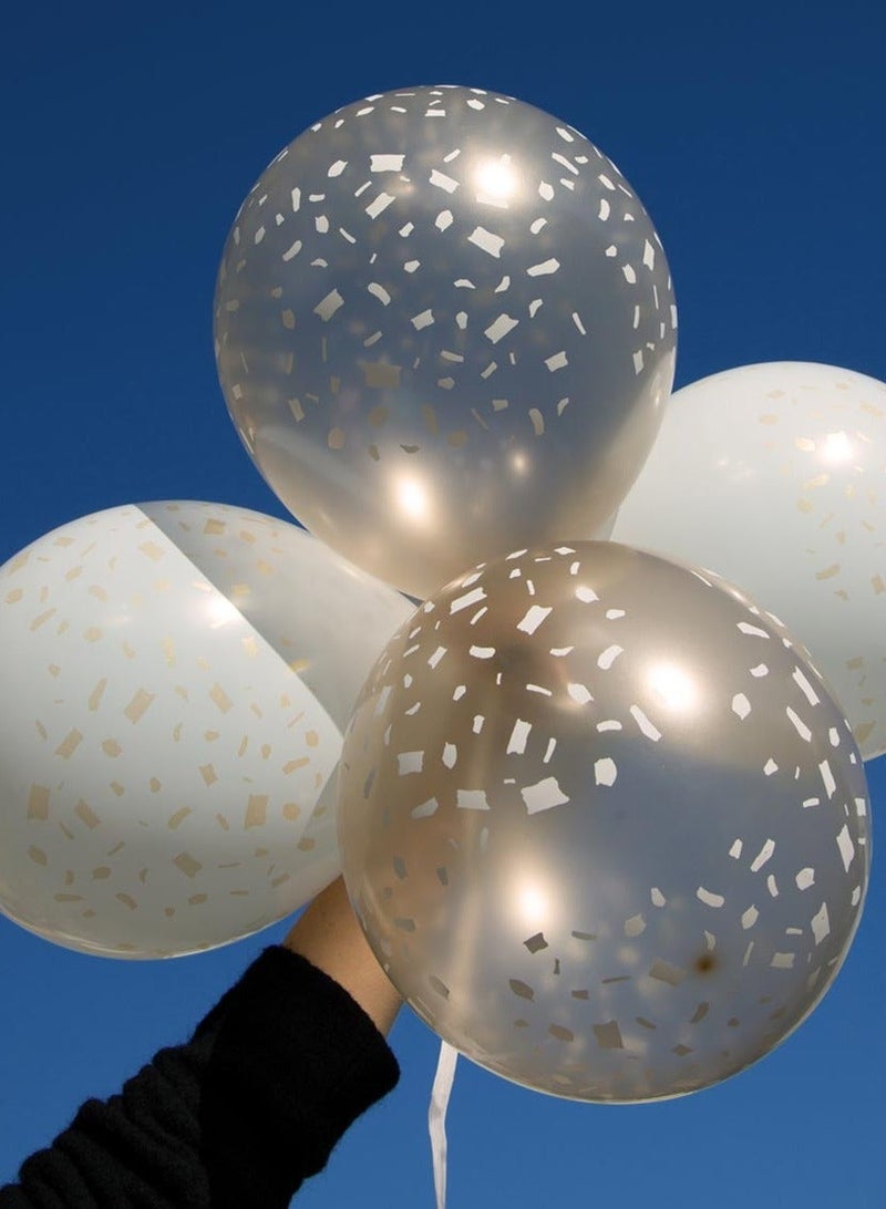 توكينج تيبلز بالونات قصاصات ورق ذهبية وبيضاء - عبوة من  قطع - Image 1