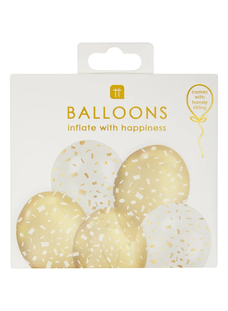 Talking Tables White and Gold Confetti Balloons - 5 pack