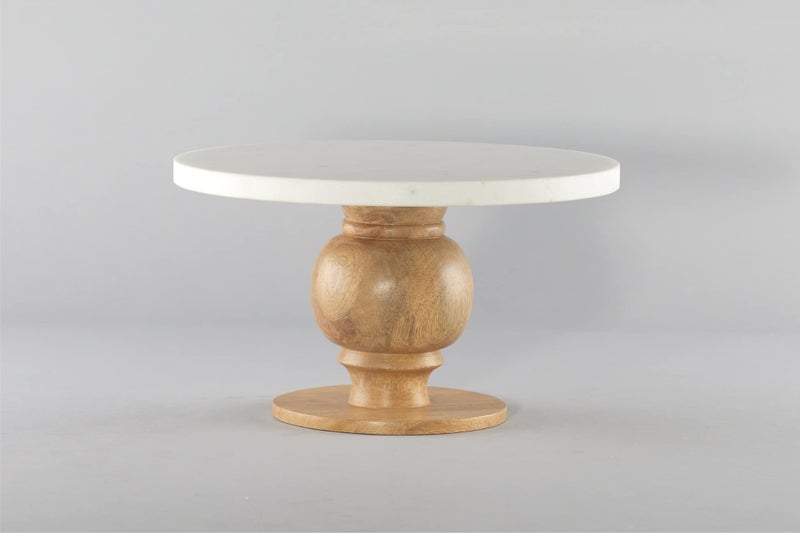 Stone Essential Gloria Marble Decorating Round Pizza Cake Stand (Color-White) - Image 1