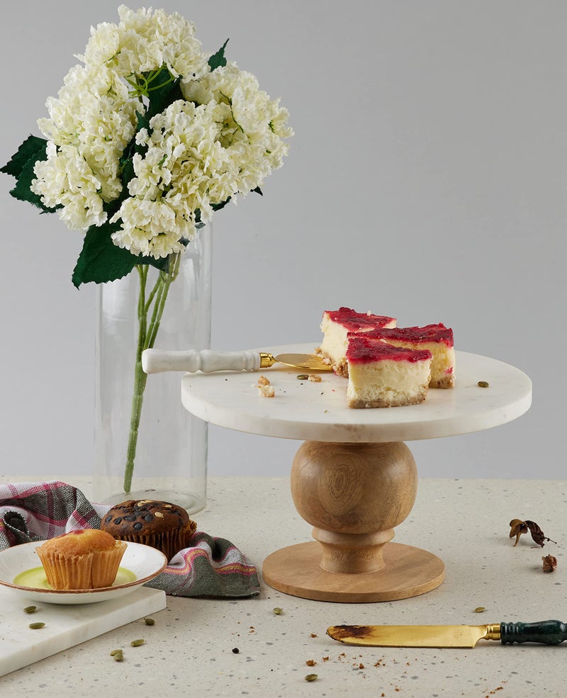 Stone Essential Gloria Marble Decorating Round Pizza Cake Stand (Color-White) - Image 3