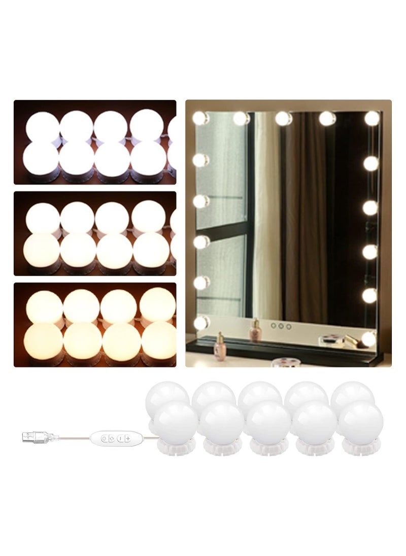 Generic - Vanity Lights Kits DIY, Makeup Lights with 10pcs Dimmable Bulbs, 3 Colour Modes with Touch Sensor Dimmer Switch for Dressing Table - Image 1
