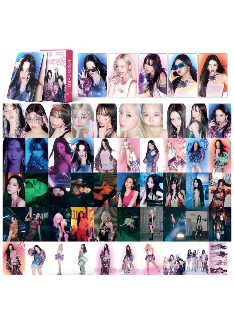 EHOME - 55Pcs Aespa new album Armageddon Lomo Card - Image 1
