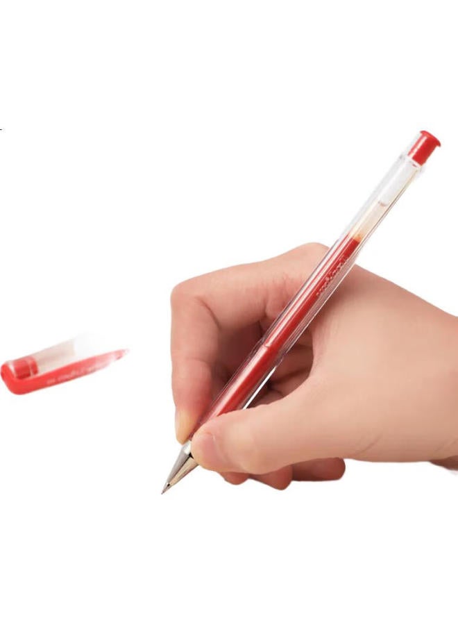 Uni Mitsubishi Uni-Ball Um-100 Red Pen, Stylish 0.5Mm Red Gel Pen, For Business, Students, Exams, And Practice, Water-Based Ink, 3 Pcs - Image 2
