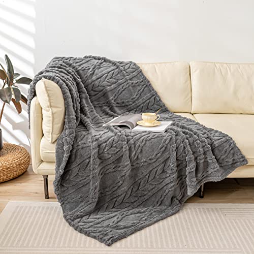 YUSOKI Sherpa Throw Blanket3D Stylish Design Super Soft Fuzzy Cozy Warm Blanket Thick Plush Fluffy Furry Blankets for Teen Girls Women Couch Bed Sofa Chair Men Boys GiftGrey50x65