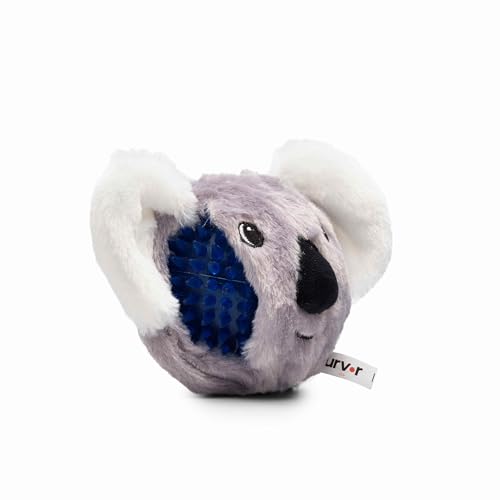 Flourish Pets 2in1 Tough Durable Dog Chew Toy with NonToxic BPA Free RubberDouble Stitched Soft Fabric Exterior Squeaky Indestructible Dog Toy for Aggressive ChewersSingle PackKoala Prickles4 - Image 1
