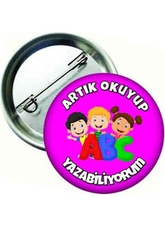 Hediye Panayırı Gift Fair I Can Now Read and Write Student Lapel Badge Pink 20's 