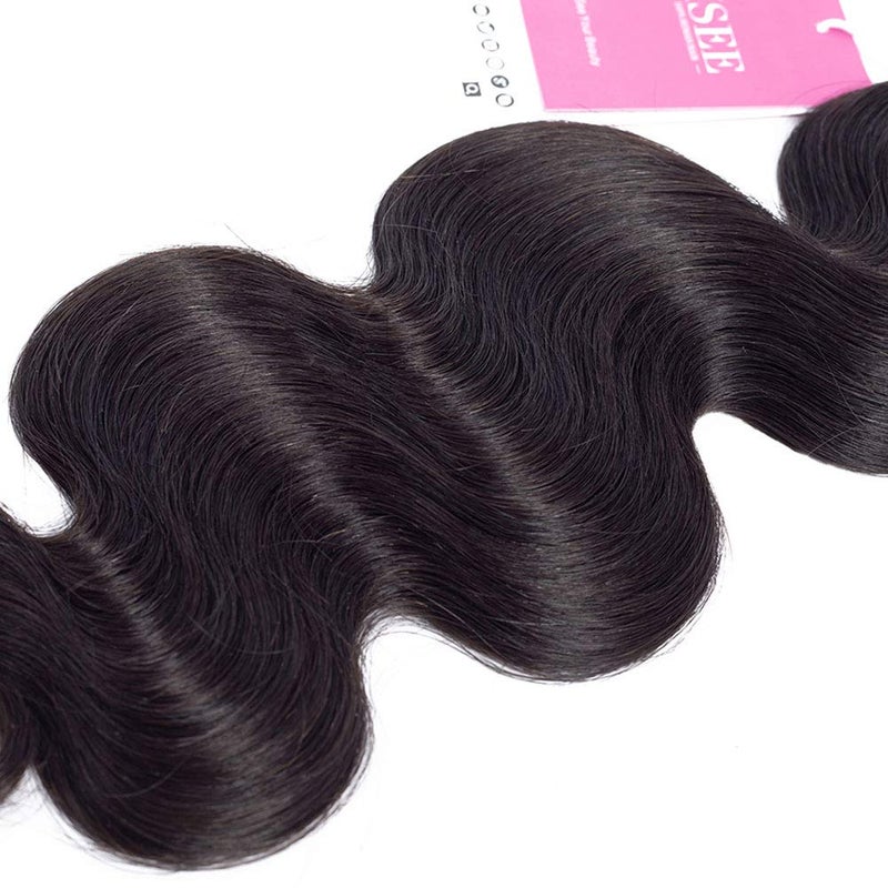 ISEE Hair 8A Unprocessed Brazilian Virgin Body Wave Human Hair One Bundles 100% Unprocessed Human Hair Extensions Natural Black (22'') - Image 5