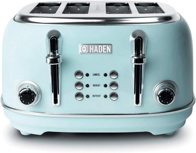 Haden Heritage White 4 Slice Toaster (Turquoise) - Image 1
