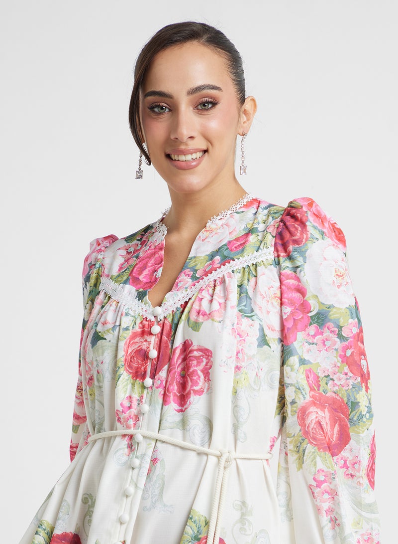 خزانة فستان طبقات بنقشة الزهور - Image 3