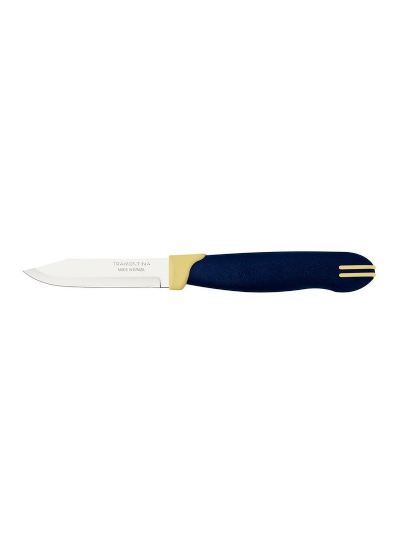 Tramontina Multicolor 3" Vegetable and Fruit Knife, Stainless Steel Blade, Blue and Cream Polypropylene Handle, Durable and Dishwasher Safe