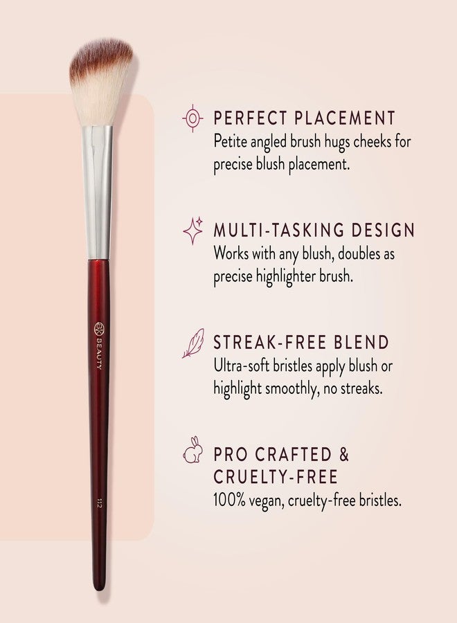 BK BEAUTY 112 SMALL ANGLED FACE BRUSH - Precise Angled Blush Brush for Soft, Natural Blend, Ideal for Blush on Smaller Faces & Highlighting - Image 2