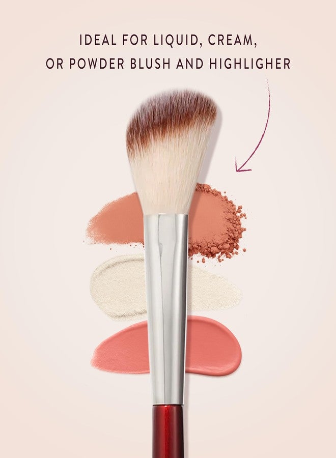BK BEAUTY 112 SMALL ANGLED FACE BRUSH - Precise Angled Blush Brush for Soft, Natural Blend, Ideal for Blush on Smaller Faces & Highlighting - Image 3