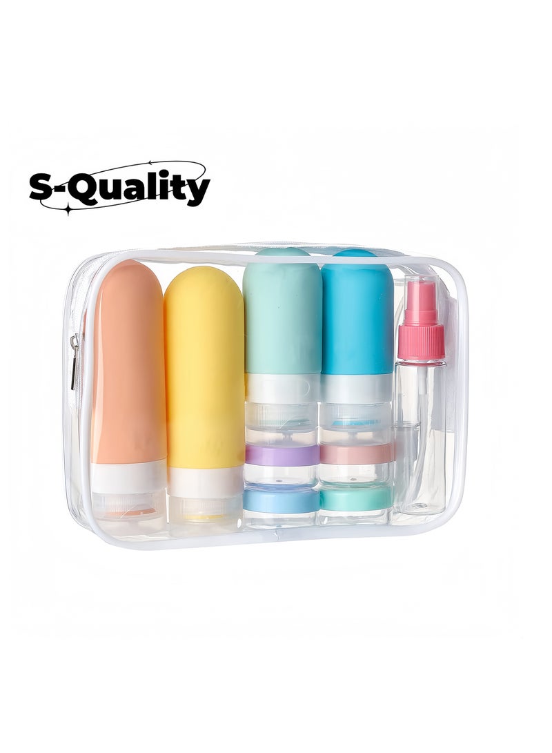 S-Quality 16-Piece Travel Bottle Set – TSA Approved Leak-Proof Silicone Squeezable Containers for Shampoo, Conditioner, Lotion, Body Wash & Toiletries - Image 1
