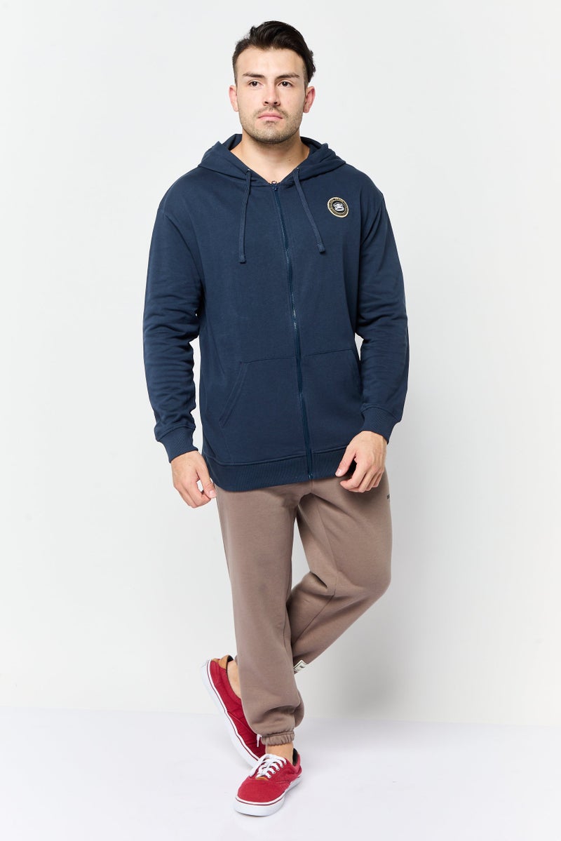 Paul Frank Men Hooded Brand Logo Long Sleeves Sweatshirt, Navy - Image 4