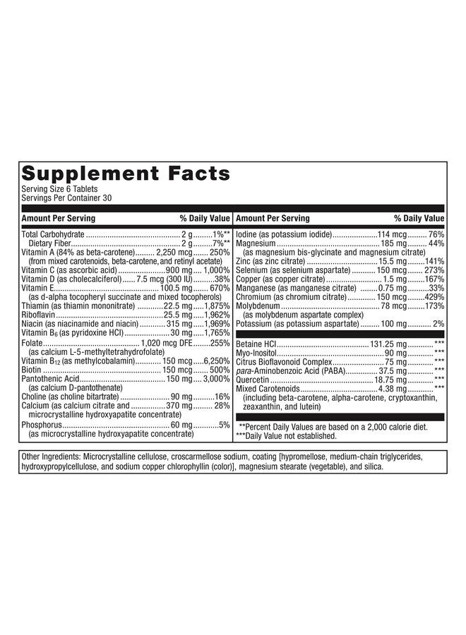 Metagenics Multigenics Intensive Care Multivitamin - Without Iron - Dietary Supplements for Everyday - with Quercetin, Beta-Carotene, Ascorbic Acid & More - Non-GMO - Gluten-Free - 180 Tablets - Image 2