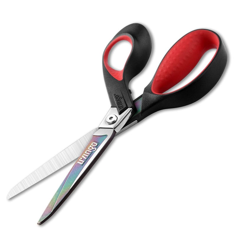 LIVINGO Industrial Scissors Heavy Duty: 9" Professional Multipurpose Shears Sharp Stainless Steel - Forged Titanium Coated Scissors for Fabric Sewing Carpet Craft Workshop Outdoor Home Office - Image 4