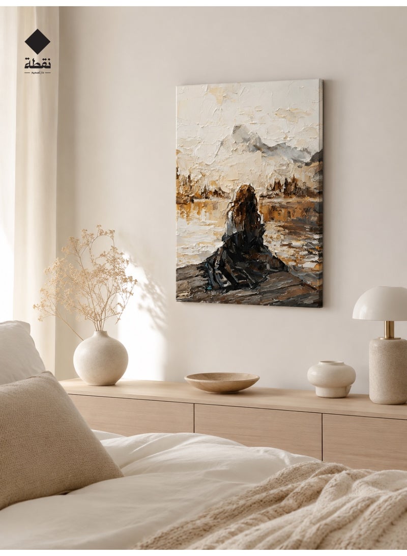 Nuqta Premium canvas wall art with a hidden frame measuring 60x40 cm - Image 5