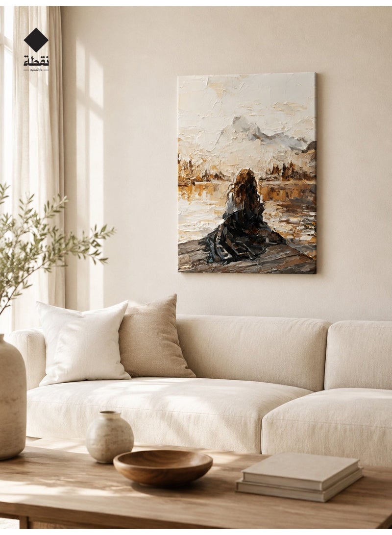 Nuqta Premium canvas wall art with a hidden frame measuring 60x40 cm - Image 3