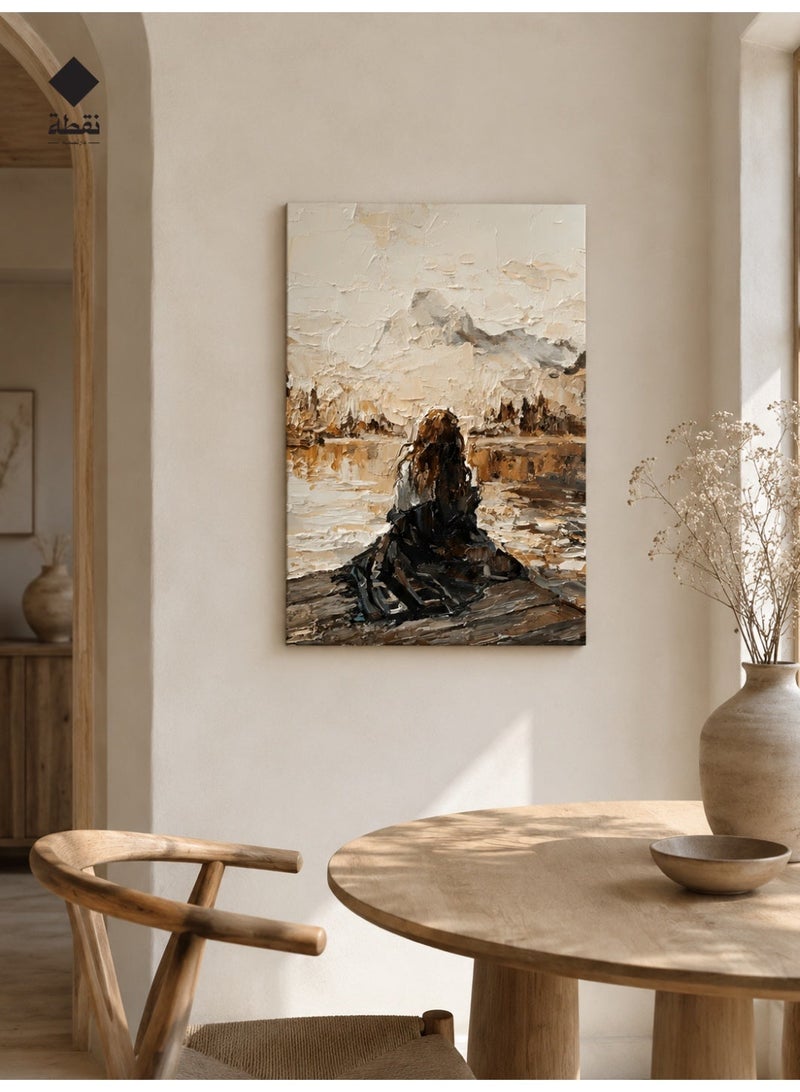 Nuqta Premium canvas wall art with a hidden frame measuring 60x40 cm - Image 4