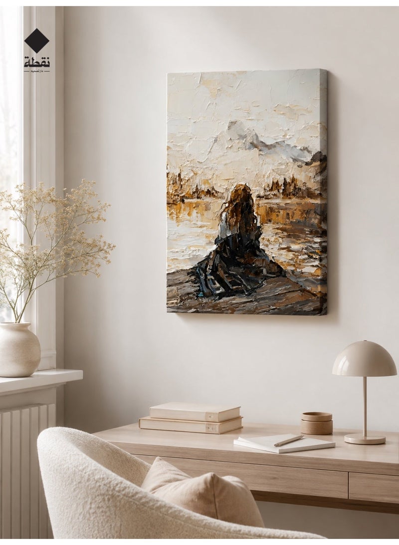 Nuqta Premium canvas wall art with a hidden frame measuring 60x40 cm - Image 1