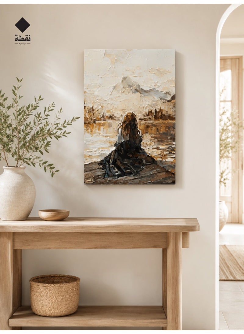 Nuqta Premium canvas wall art with a hidden frame measuring 60x40 cm - Image 2