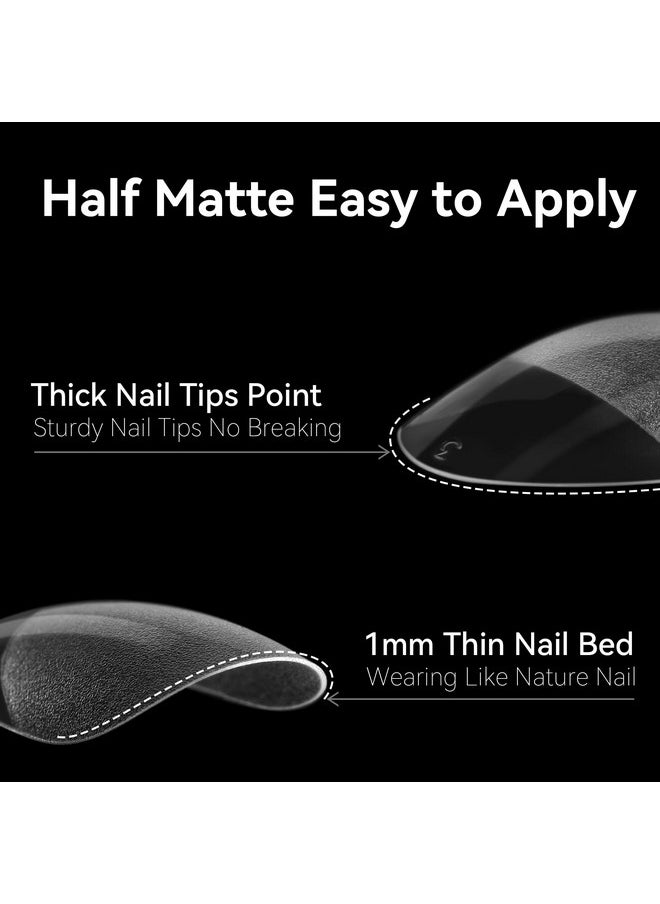 UNA GELLA - Almond Oval Fake Nails Pre-Shape 504Pcs Oval Gel Nail Tips Round Oval Almond Press On Nails For Full Cover Acrylic Round Oval Full Nails False Nails 12 Sizes False Soft Gel Tips - Image 1