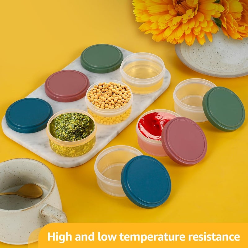 windforgecraft 9 Pack Salad Dressing Container Take Out Small Condiment Containers and Leakproof Lid Food Container Sauce Pots with Lids Reusable Dipping Sauce Cups Set for Lunch Box Picnic and Travel (Style 2) - Image 4