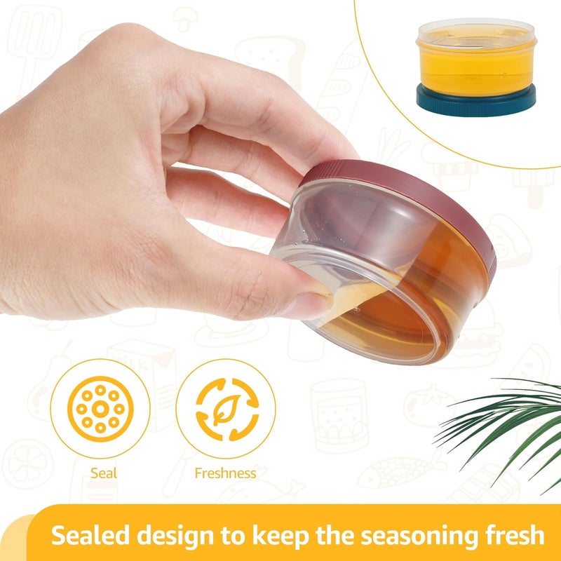 windforgecraft 9 Pack Salad Dressing Container Take Out Small Condiment Containers and Leakproof Lid Food Container Sauce Pots with Lids Reusable Dipping Sauce Cups Set for Lunch Box Picnic and Travel (Style 2) - Image 5