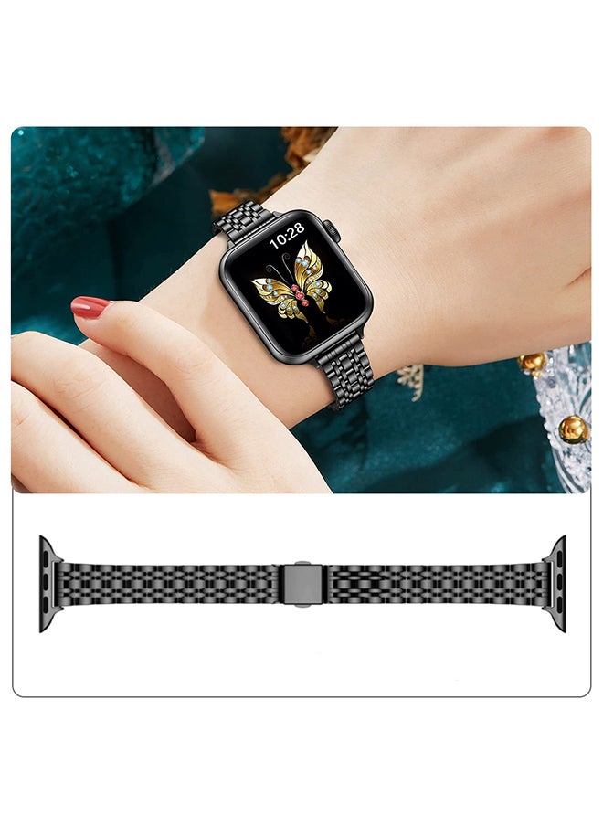 O Ozone Slim Metal Straps For Apple Watch Series 10 9 8 7 6 5 4 SE, 38/40/41/42mm Stainless Steel Metal Smartwatch Wristband -Silver/Rose Gold  - Image 4