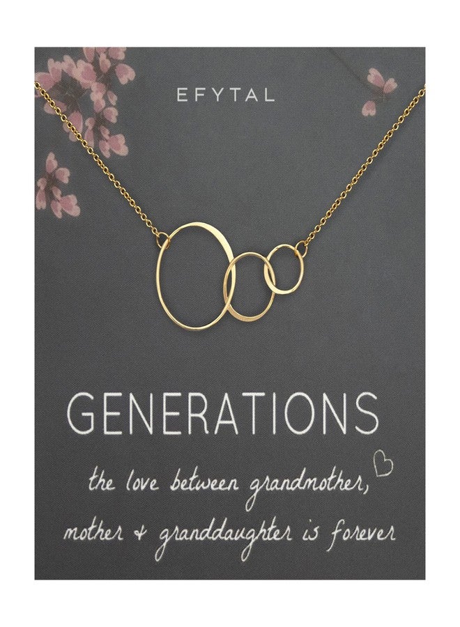 EFYTAL 3 Generations Necklace - Grandma Gifts, Grandmother Birthday, Present for Nana|Gigi, New Grandma Gift - Image 1
