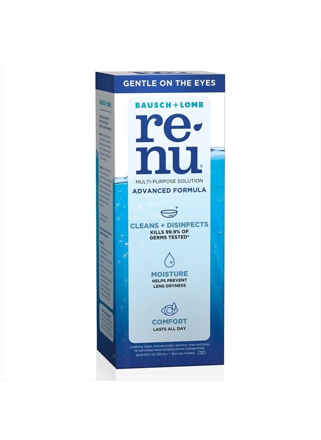 Renu Contact Lens Solution Multipurpose Disinfectant, Advanced Formula Lens Cleaner, Cleans & Moisturizes Soft & Silicon Hydrogel Lenses, 12 Fl Oz  - Image 5